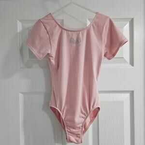 Pink Kids One Piece Leotard with Butterfly Design